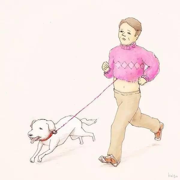 日本插画师keigo的脑洞漫画,画风简单粗糙却可爱幽默