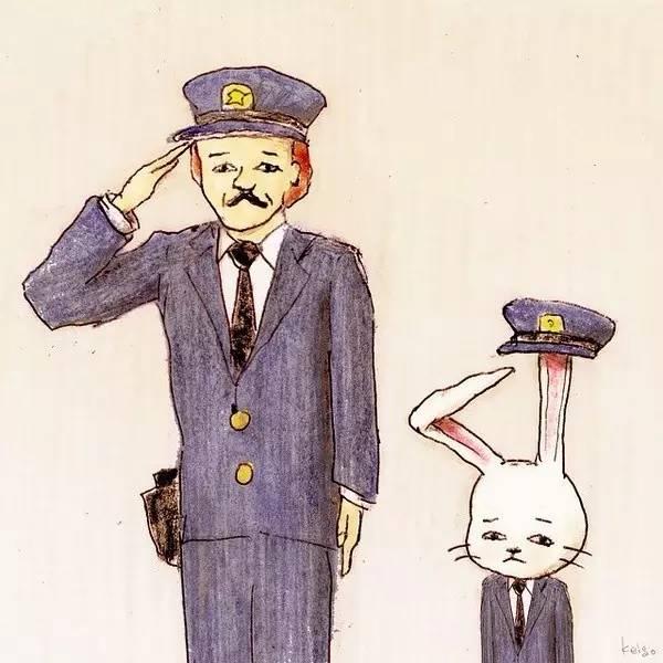 日本插画师keigo的脑洞漫画,画风简单粗糙却可爱幽默