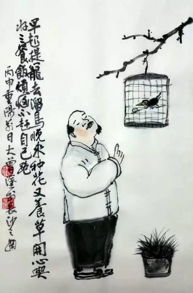 湘乡人曾初良：与画相配率性而肆意调侃的打油诗