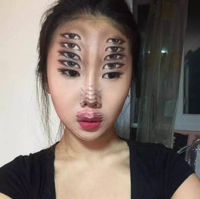 人体上进行彩绘，产生错乱的感觉！