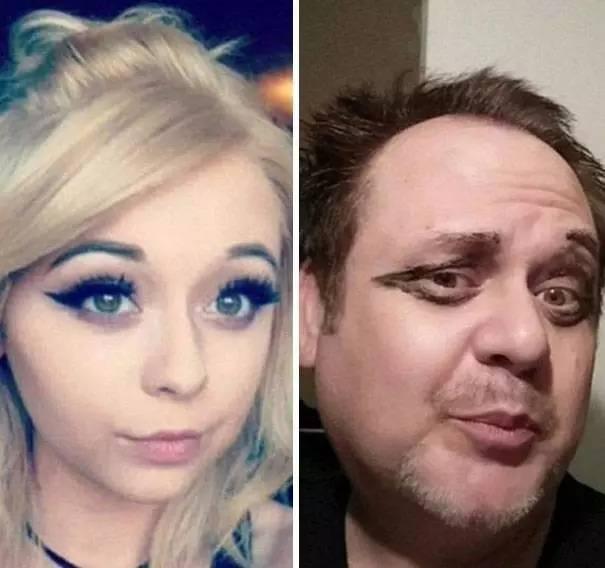 女儿怎么自拍，老爸就怎么cos....女儿内心是崩溃！