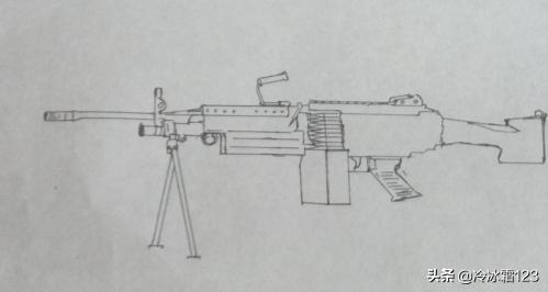 m416简笔画空投大菠萝m249轻机枪怎么画