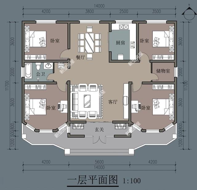 农村建新房1层宅子15x12米坐北朝南应该如何设计