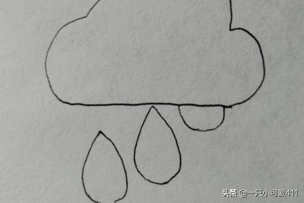 幼儿云朵和雨滴的简笔画法
