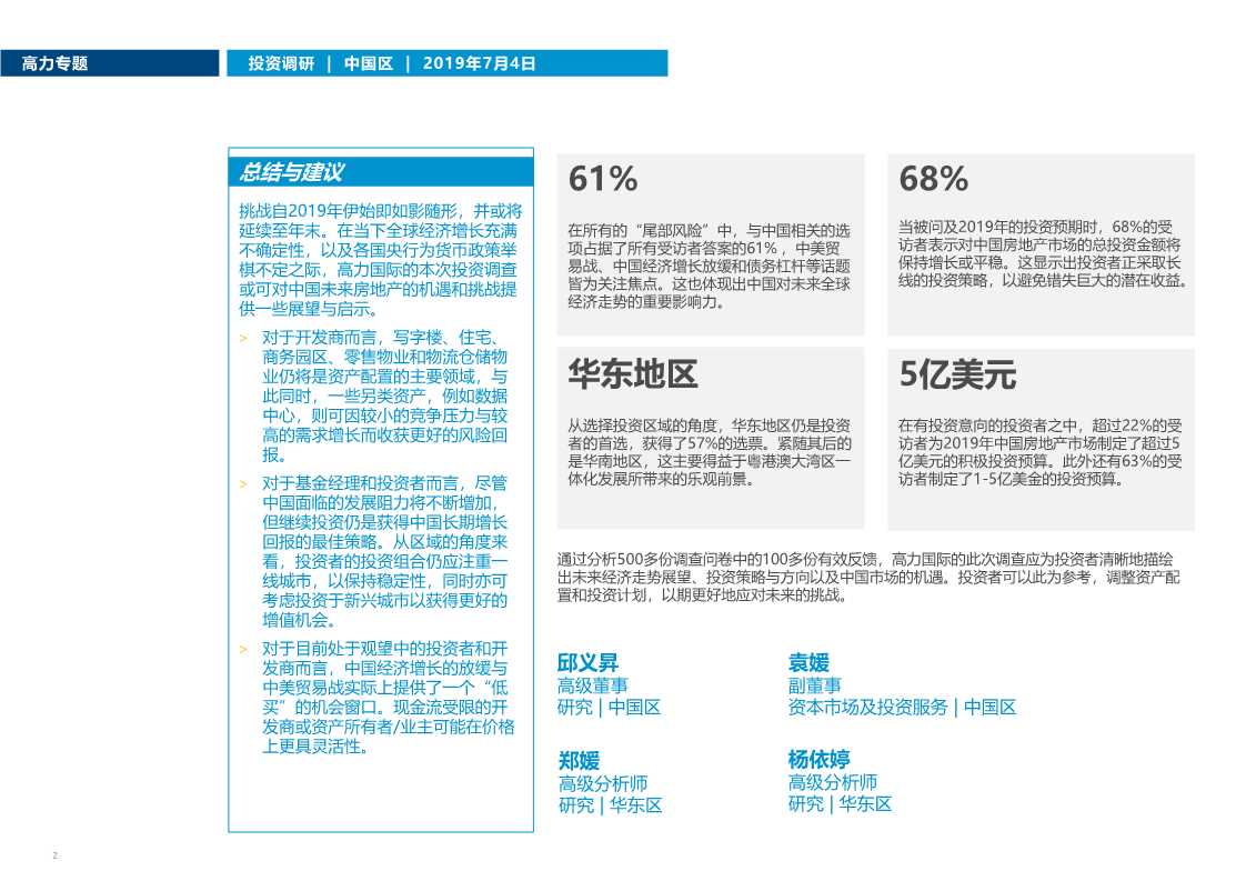 中国房地产市场投资趋势调研2019