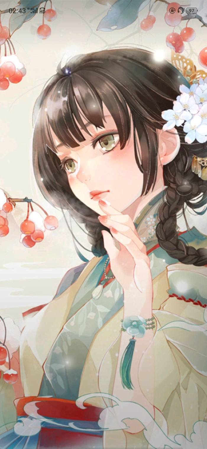 手绘古风美人手机桌面背景壁纸锁屏:有美一人,清扬婉兮,来看看