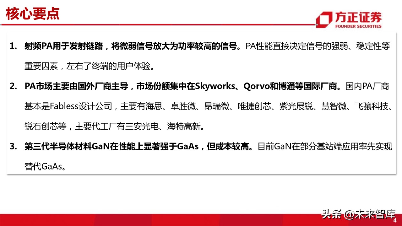 国产射频功率放大器PA行业深度研究