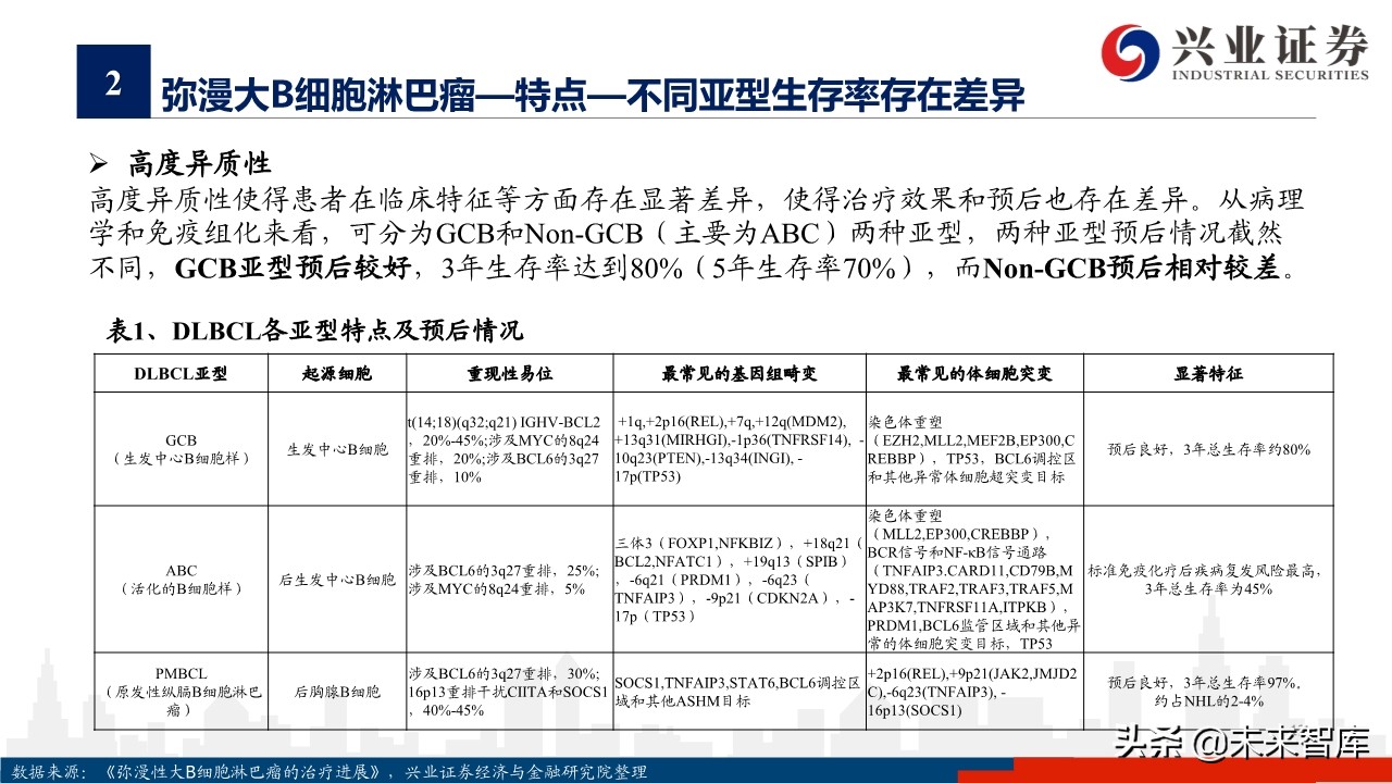 医药行业专题报告：淋巴瘤诊疗指南与药物梳理