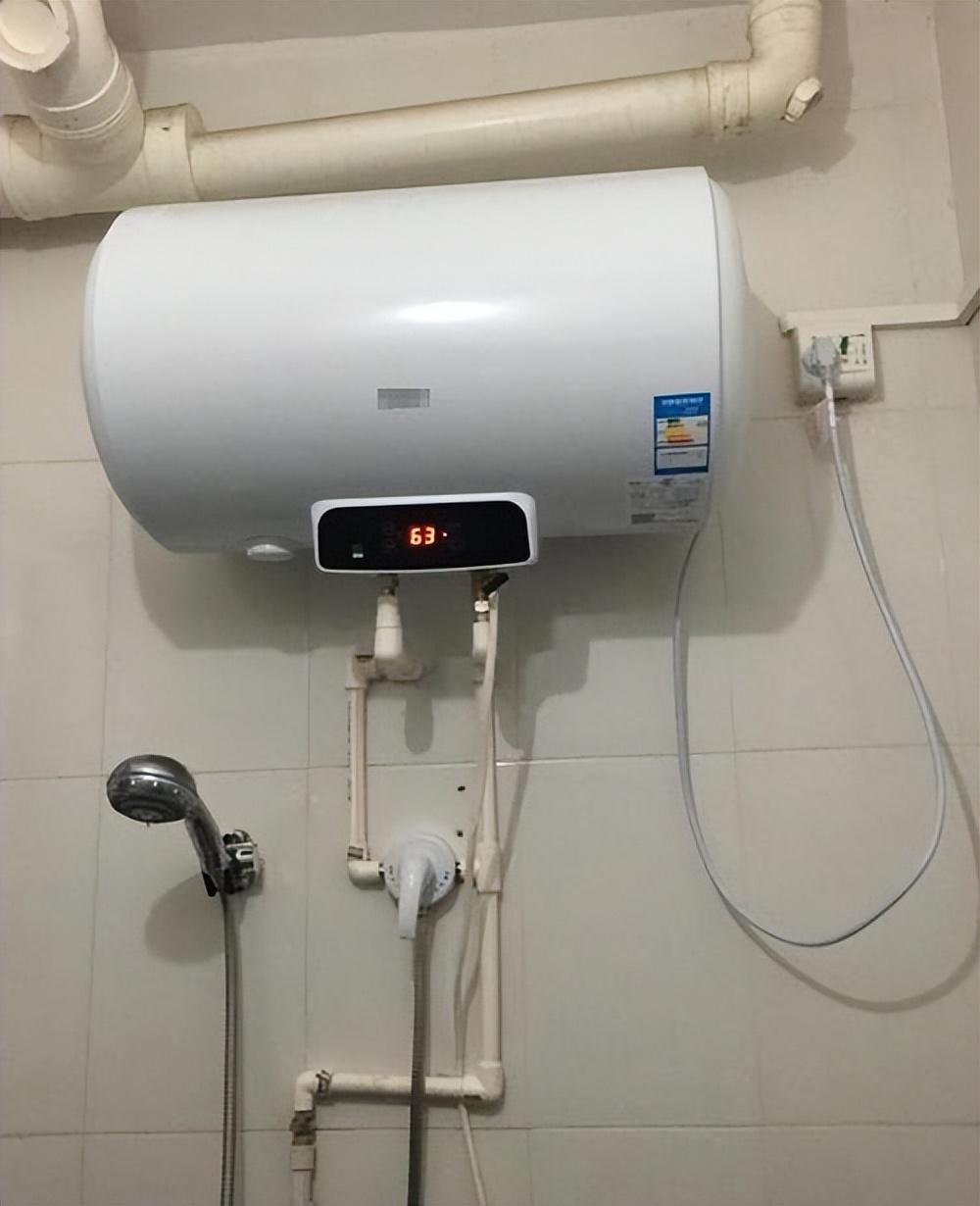 When taking a shower, should the electric water heater be turned off