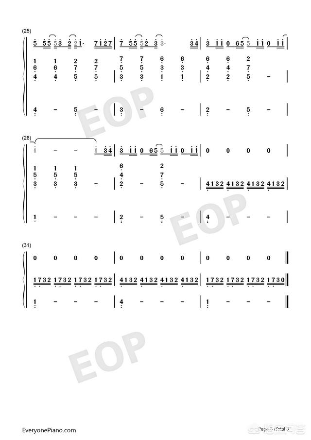 在哪可以找到一个人去巴黎的钢琴数字左右手的简谱