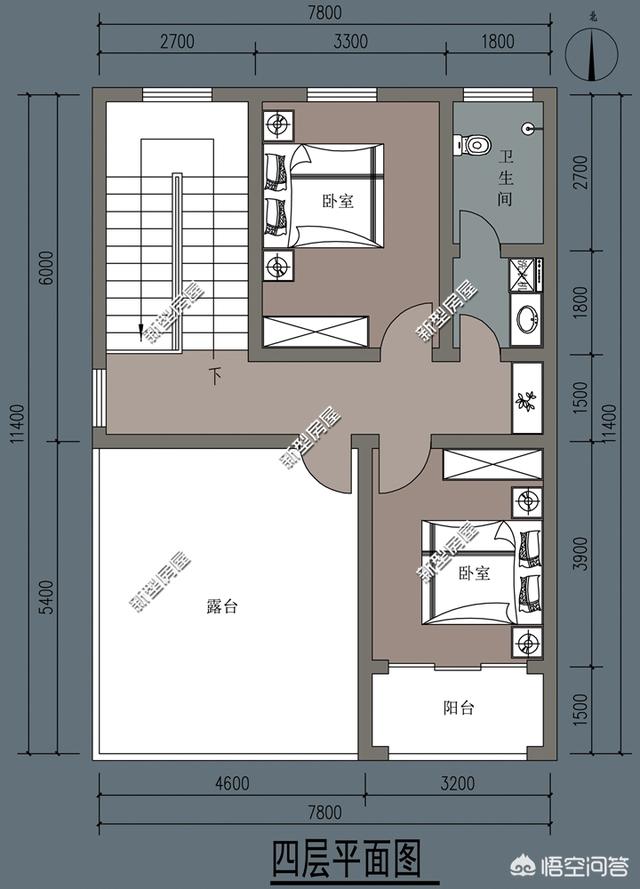 8.5米x12米农村户型图图片