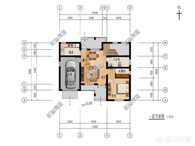 2022年11米*8米，入门左边客厅，二层四房，该如何设计？
