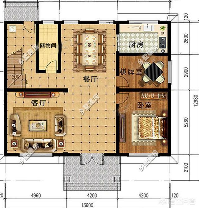 面宽14.5米,进深13米,有一侧面靠隔壁家的农村自建两层半,怎样设计好?