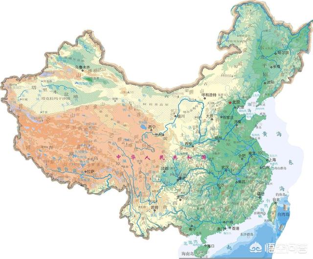 中国四大高原地形图图片