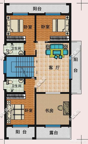 如何将开间8米,进深12米且坐北朝南的房子设计为三层别墅?