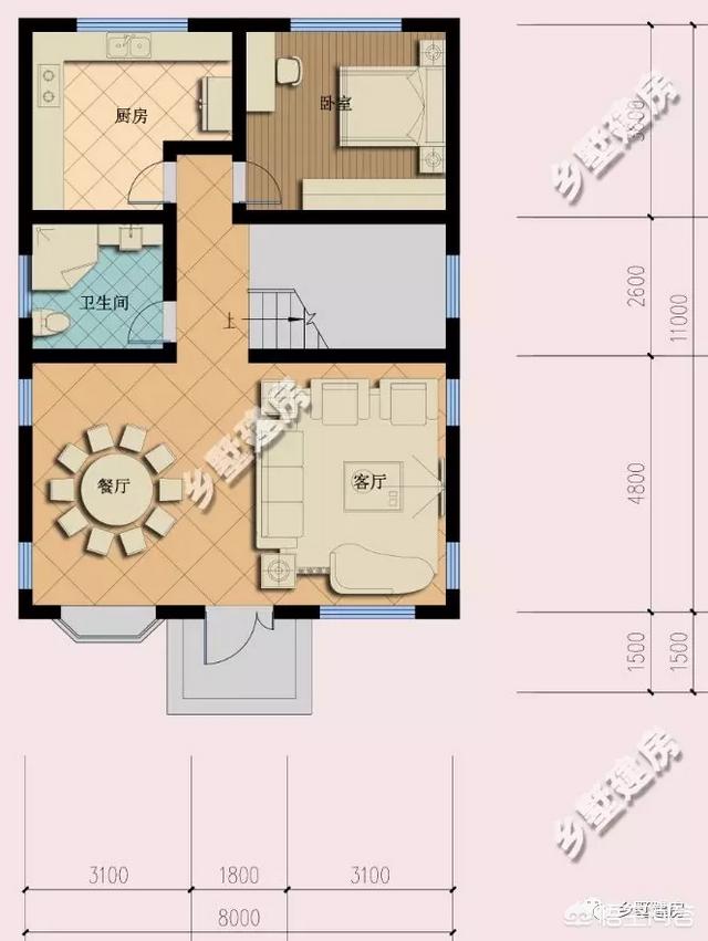 地皮开间8米,进深12米,两边空可开窗,怎样设计最好?要有堂屋?