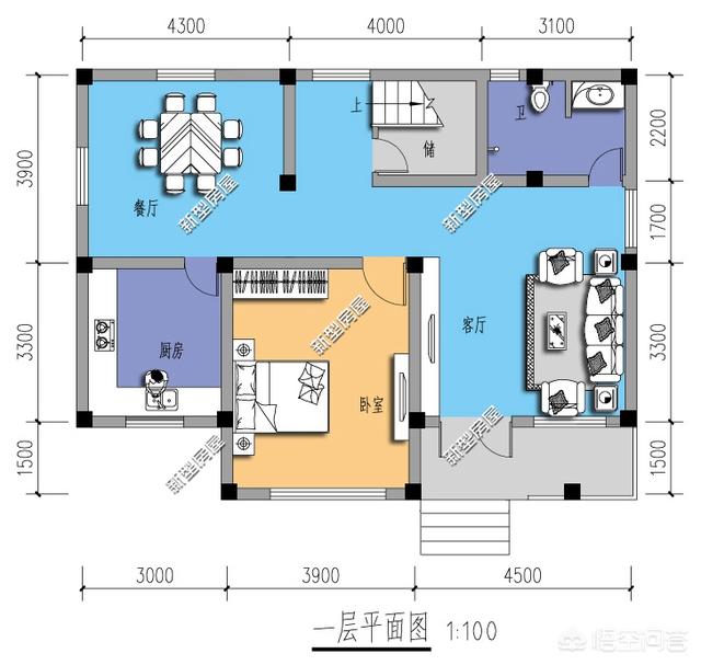 2022年11米*8米，入门左边客厅，二层四房，该如何设计？