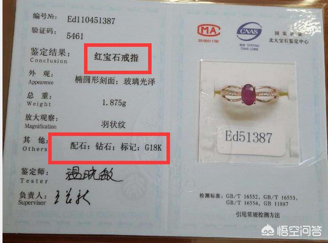 周大福1克拉红宝石戒指,黄金戒指镶红宝石有证书吗？