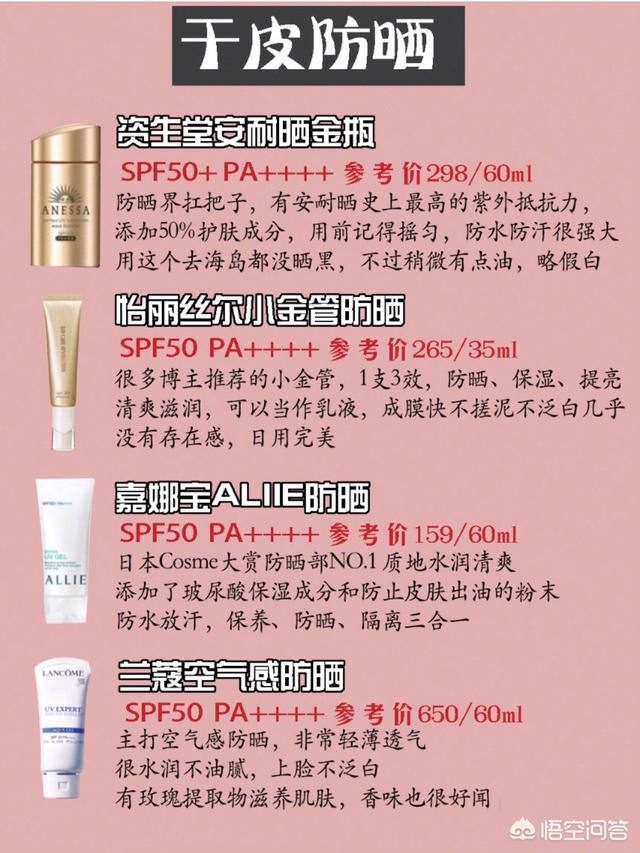 防晒霜啥样的好？求推荐防晒效果好的牌子？