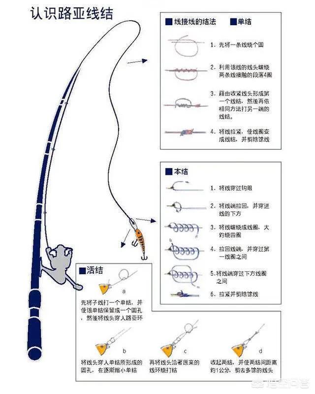 鱼竿怎么系鱼线图片