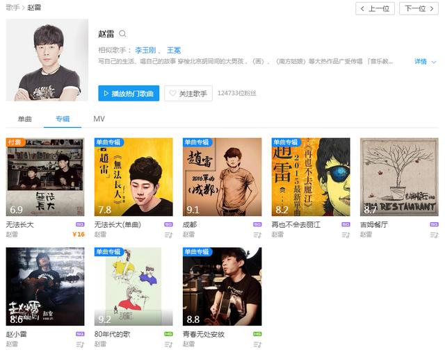 喜欢赵雷的盆友,都来说说哪里可以一次听完他所有的歌？