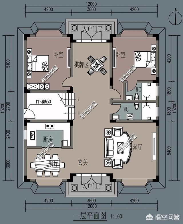 头条问答 - 农村宽12米,进深13米,后面还有一个厨房的自建房,你觉得该