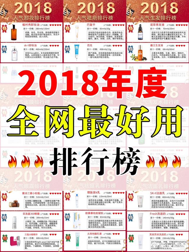 护肤品排行榜有什么？