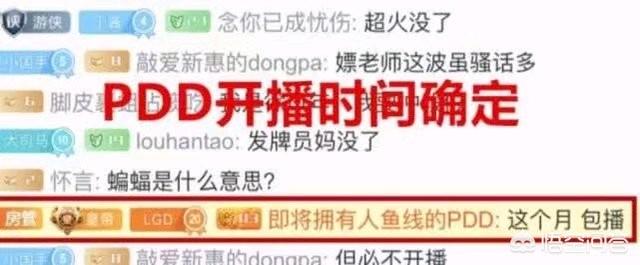 PDD现身某直播间透露本月一定开播,直播平台为斗鱼,你期待吗？