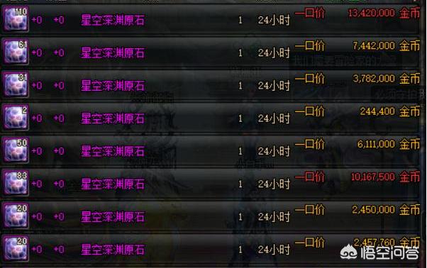 DNF星空深渊灵石崩盘,不足10万一个,卖史诗灵魂划算吗？