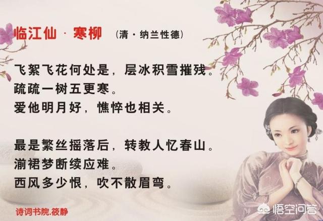 纳兰容若饮水词:如何赏析纳兰容若的临江仙·寒柳？