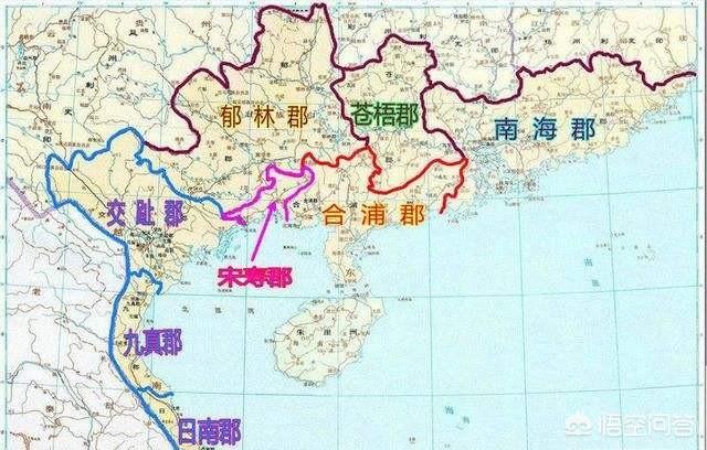 设都城于广州,传了5代,90多年后,汉武帝灭了南越国,设立苍梧郡,合浦郡