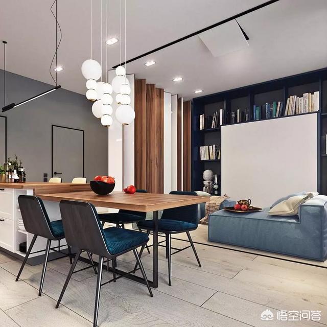 开门直接是餐厅和客厅,客厅和餐厅连在一起，如何做到有效分区？