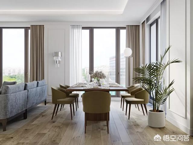 开门直接是餐厅和客厅,客厅和餐厅连在一起，如何做到有效分区？