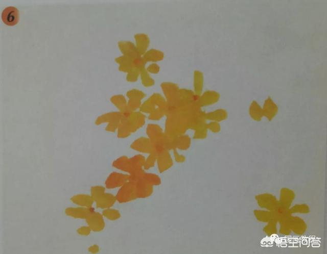 一串红国画画法:【国画教程】迎春花的画法？