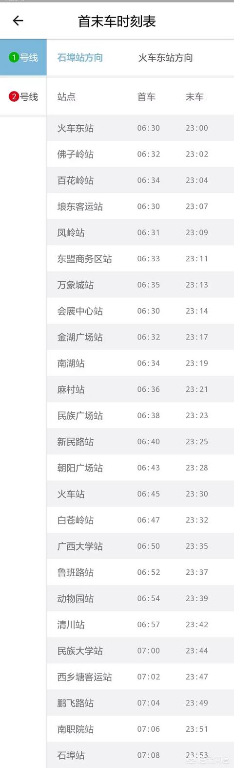 南宁地铁早上几点开始运营？