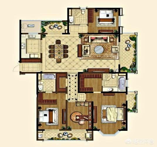 开门直接是餐厅和客厅,入户门在餐厅和客厅中间怎么设计？