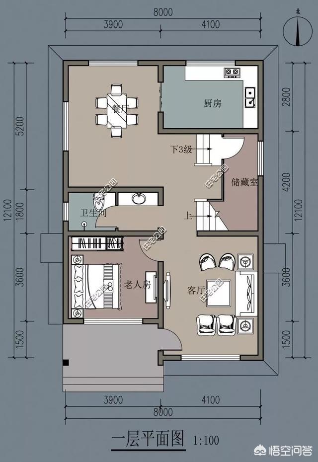 头条问答 - 8米乘15米长宽的二层怎么样设计3房一厅一厨一卫呢?