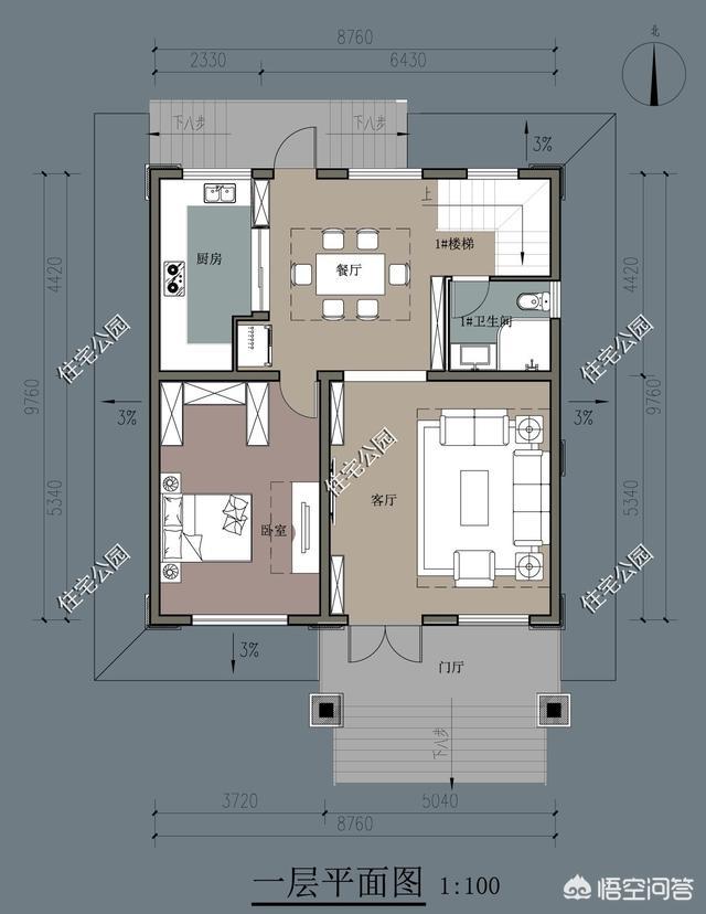 头条问答 - 8米乘15米长宽的二层怎么样设计3房一厅一厨一卫呢?