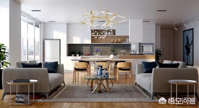 开门直接是餐厅和客厅,客厅和餐厅连在一起，如何做到有效分区？