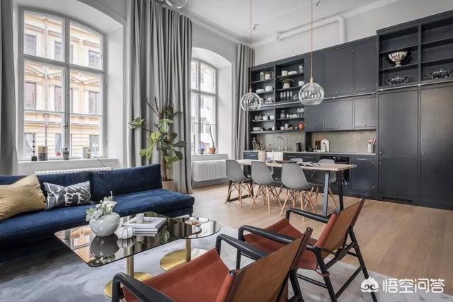 开门直接是餐厅和客厅,客厅和餐厅连在一起，如何做到有效分区？