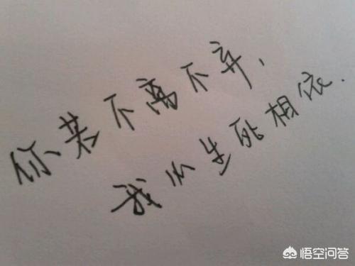 大家对“你若不离不弃,我便生死相依”的理解有多深刻？