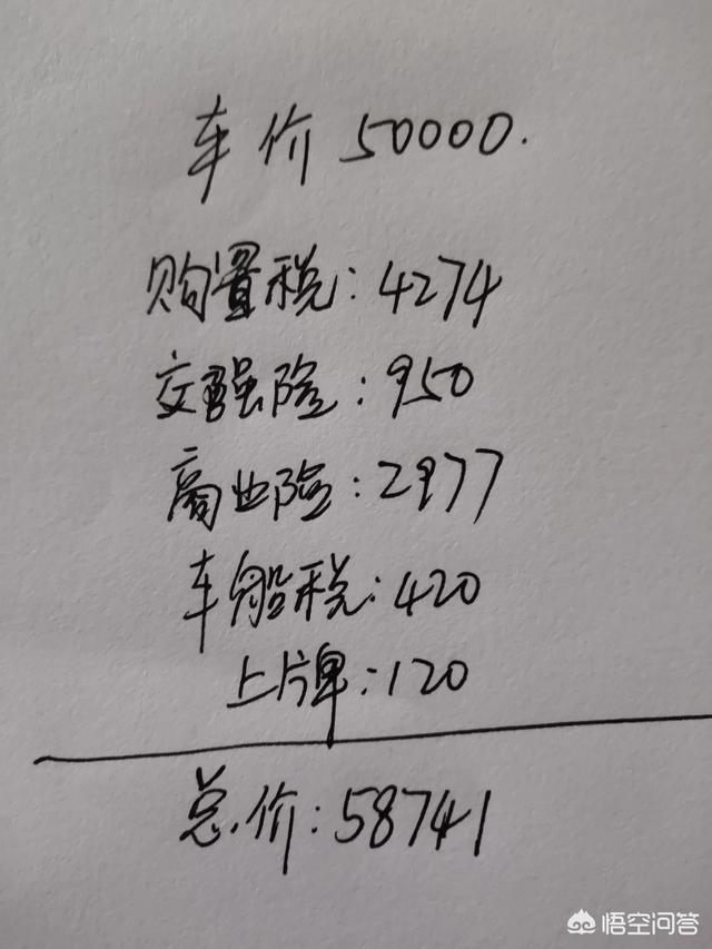 5万内新能源汽车报价，现在买一辆五万的新车，落地要多少钱？