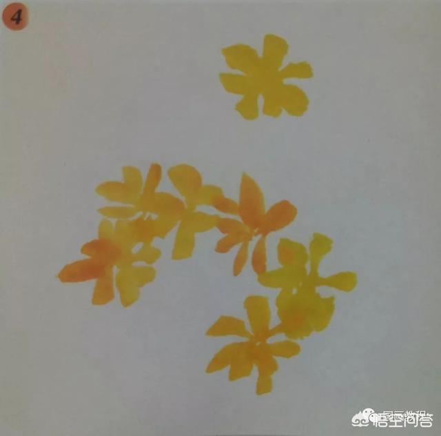 一串红国画画法:【国画教程】迎春花的画法？