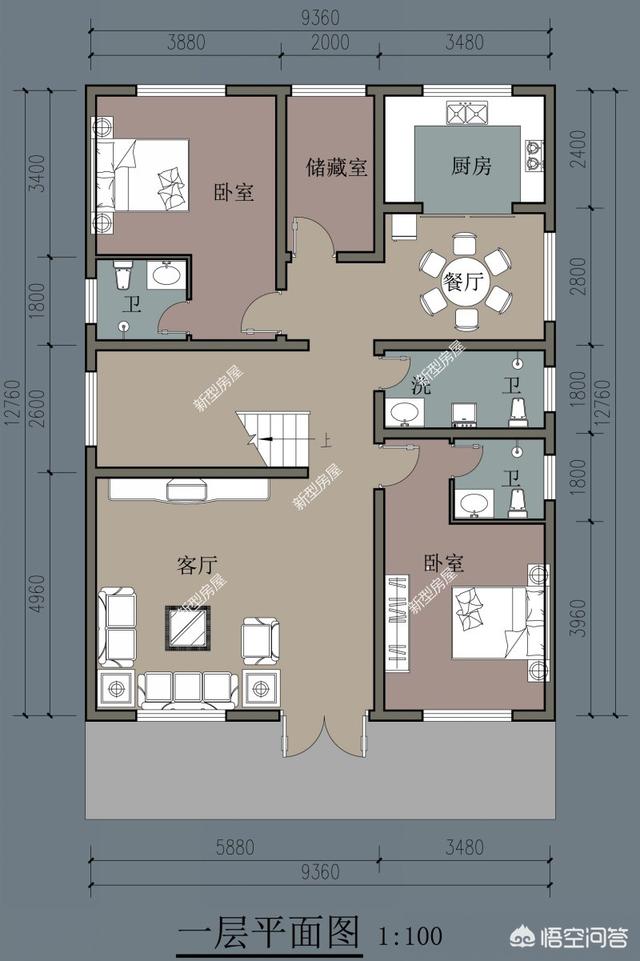 2022年农村自建房12×9米两层如何设计?简单一点?