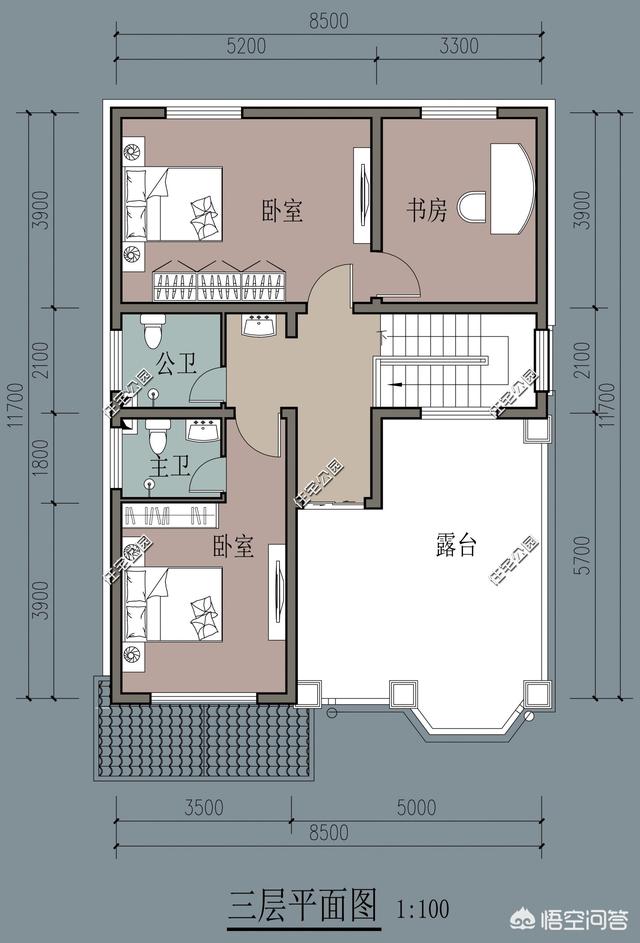 头条问答 - 开间9米,深8米自建三层,一层要有堂屋及老人房,怎么设计?