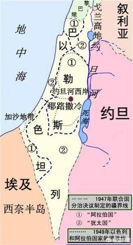 以色列国和巴勒斯坦国之间的国界线,在地图上为什么没有显示？