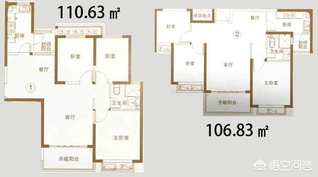 选择中户106平还是东户110平的？插图