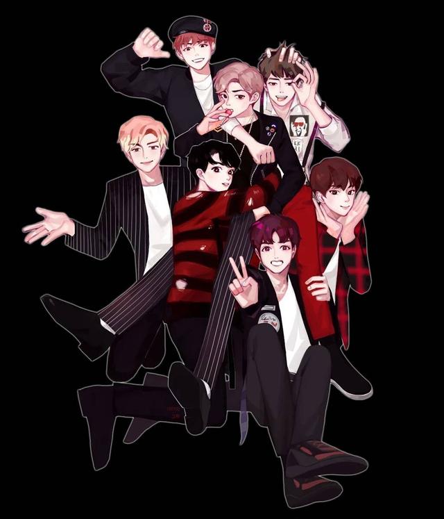 头条问答 - 各位阿米们,谁有防弹少年团的卡通图片啊,可以做手机壁纸