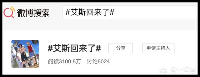 《航海王：狂热行动》,“艾斯回来了”热搜第八名,尾田却称艾斯不会复活,这怎么回事？