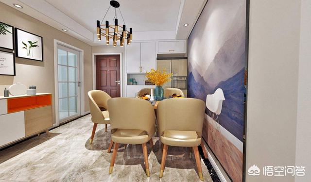 开门直接是餐厅和客厅,入户门在餐厅和客厅中间怎么设计？